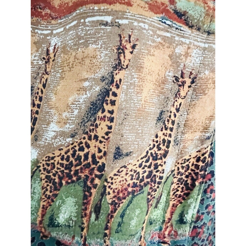 Vintage Robbie Bee Brown Giraffe Maxi Dress 2 Pc Set Safari Animal Print Size 10 - Picture 7 of 12